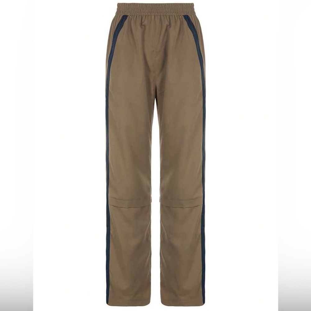 Contrast Tape Side Wide Leg Pants